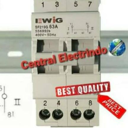 ➶ COS Change Over Switch Ohm Saklar EWIG Din Rail 2Phase 63A Model MCB. ➧