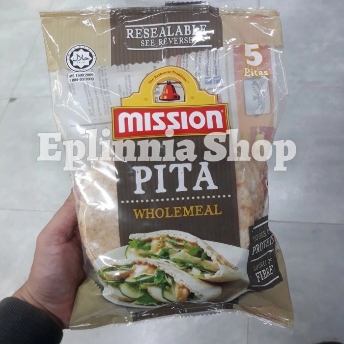 

Mission Pita Wholemeal 5's 400 gr - Roti Pita Gandum
