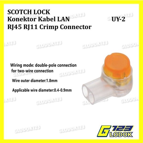 Klem Konektor Jagung Penyambung 2 Kabel Scotch Lock Listrik Lampu UY2