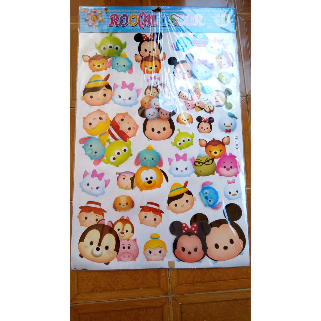 Stiker Dinding Wall Stickers Wallpaper 3D Motif Karakter Cartoon Kartun 60x90 Murah Bagus