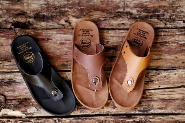 SANDAL KULIT PRIA CEVANY CLOVER BLACK BROWN TAN KULIT SAPI ASLI ORIGINAL HANDMADE