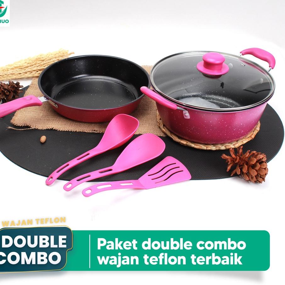 Hongzhuo Panci Set  Isi 6pcs Pot Series/ Panci Terlengkap dengan Tutupan dan Spatula !!