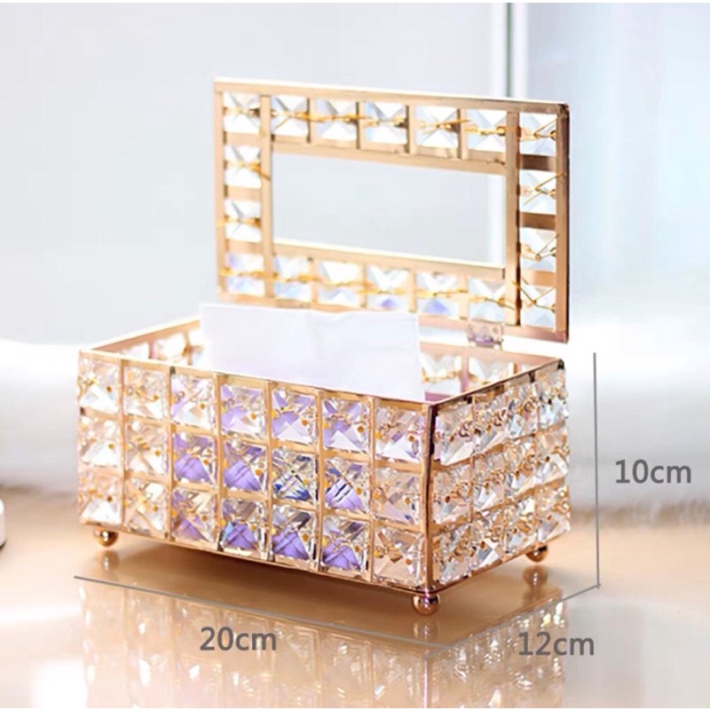 Kotak Tissue Box - Crystal Swarovski Manik