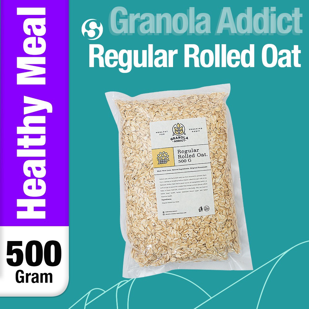 Regular Rolled Oat (Gandum Utuh) 500g - by Granola Addict