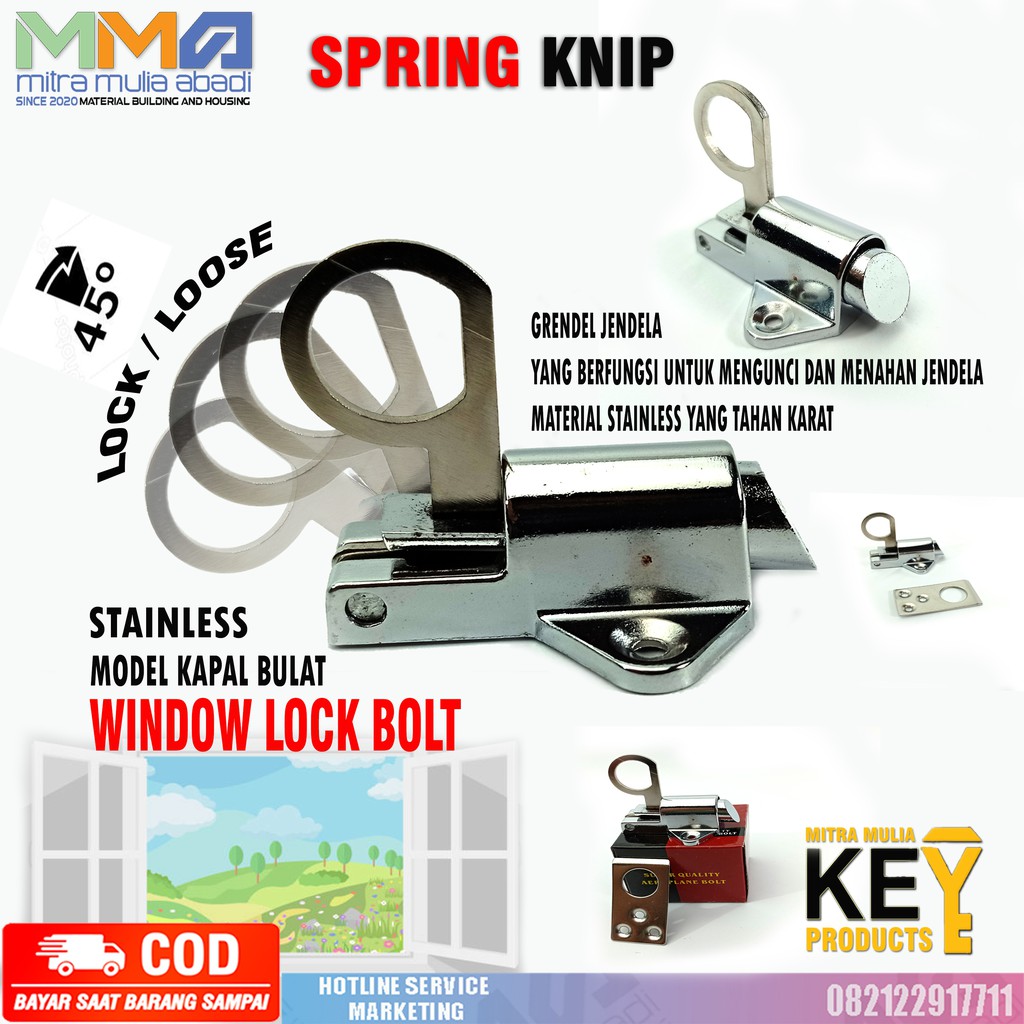 Spring Knip Tebal Grendel Kodok Silver