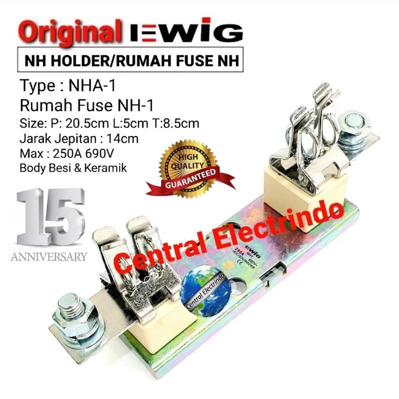 Fuse Holder Metal Rumah Fuse NH-1 Max 250A 690VAC