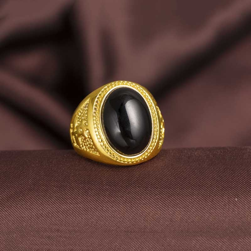 3 Warna Batu Permata Cincin Pria Kristal Titanium Emas Fashion Perhiasan Aksesoris Ruby Emerald