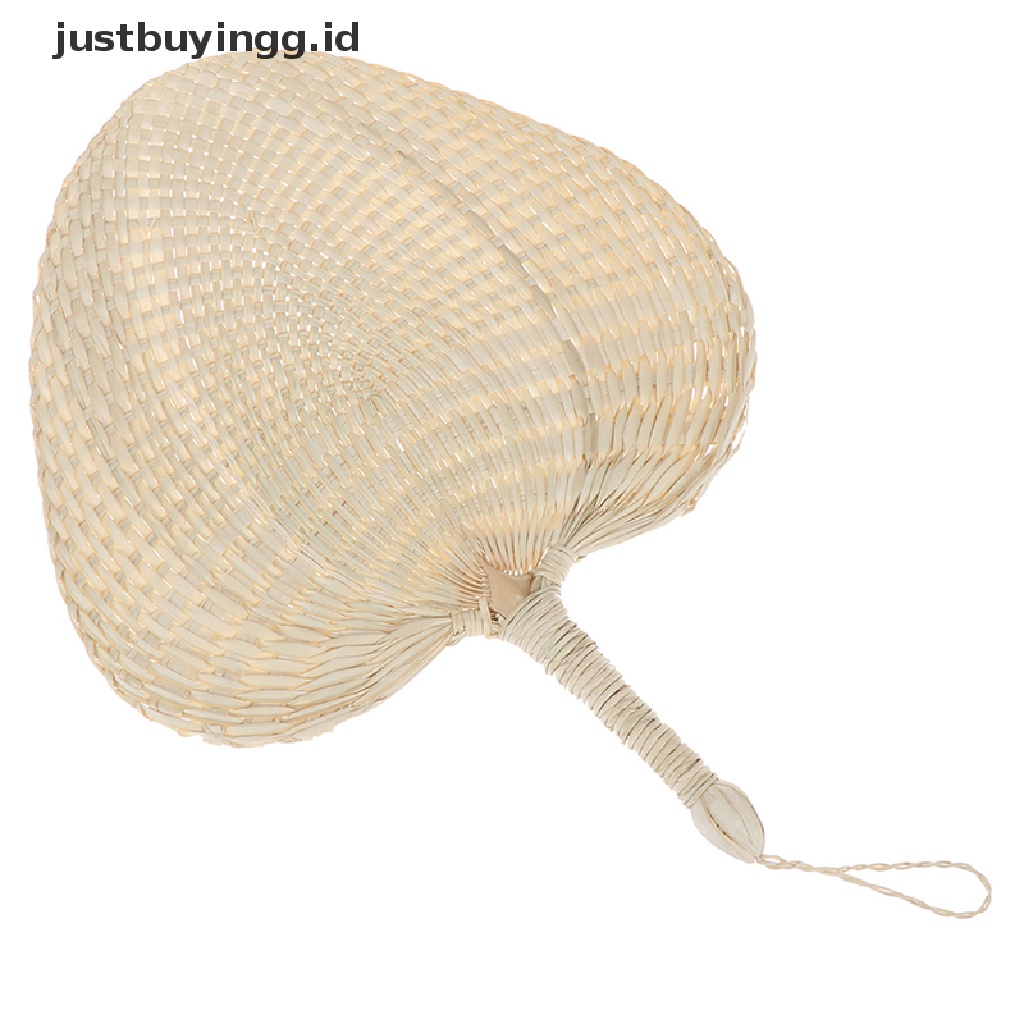 (Justbuyingg.Id) 1pc Kipas Tangan Manual Bahan Jerami Hand Woven Anti Nyamuk Untuk Musim Panas