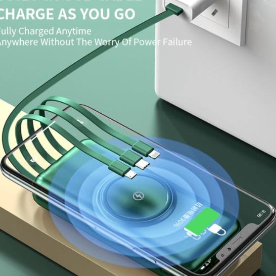 (Recomended) Powerbank 20000 mAh Wireless Charger For iPhone 11 X XR Huawei mate30 LED Display With 
