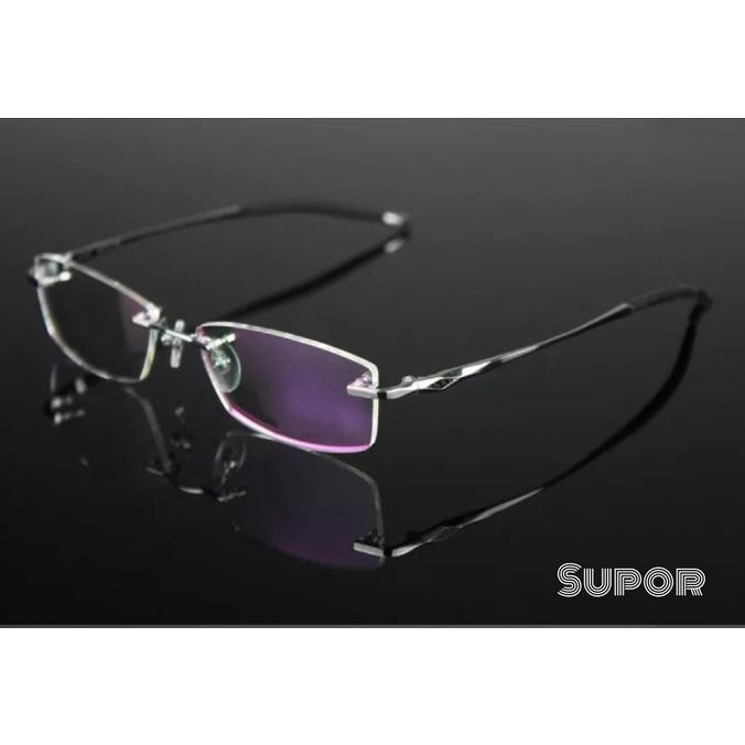 Frame kacamata Frameless FL7 + Lensa Essilor Prevensia Airwear rimless