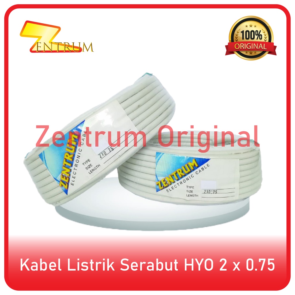Kabel Listrik Serabut HYO 2 x 0.75 (50 Meter)
