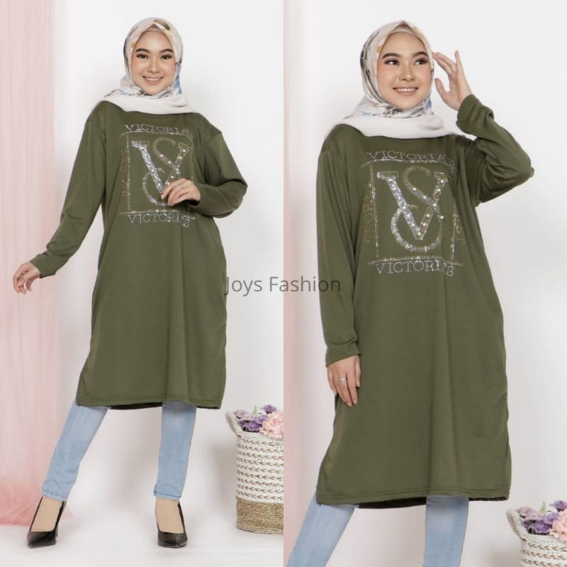 JF Atasan Tunik Kaos Babyterry Jumbo Mote Tunik Wanita Muslimah Terbaru VICORIS MOTE