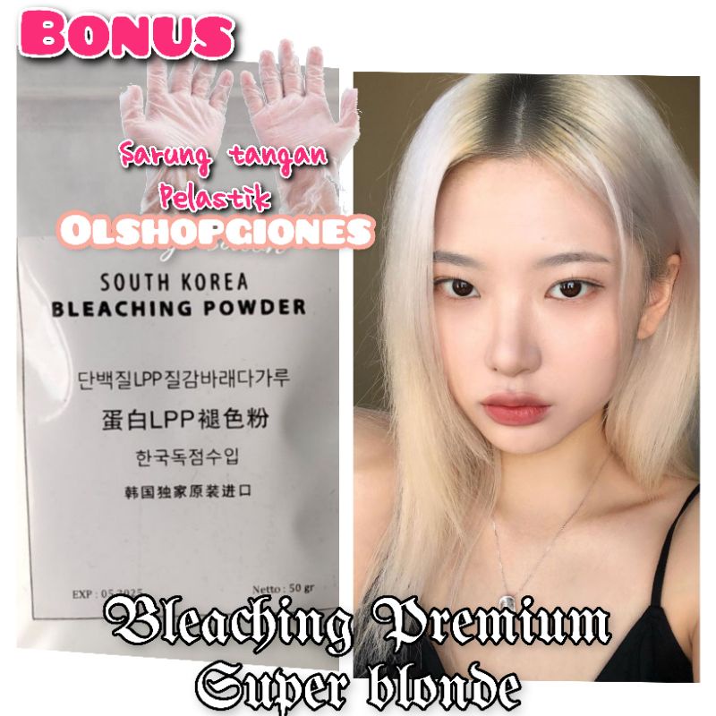 South Korea bleaching powder Level 9 + developer 100ml oxydant hair color pewarna cat rambut keratin