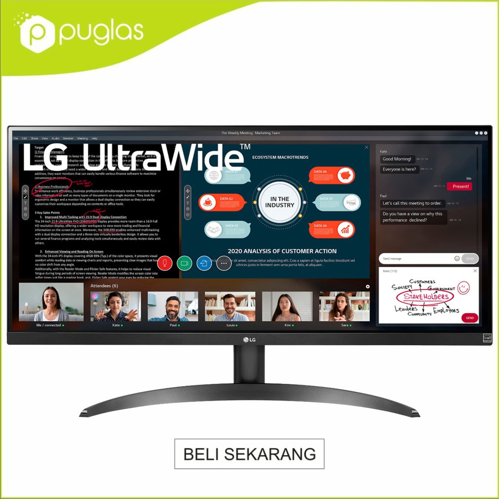 Monitor Ultrawide LG 29WP500 IPS HDR10 FreeSync 29" For Komputer PC Garansi Resmi