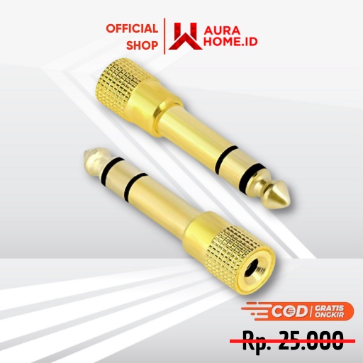 Headphone Jack Adapter 3.5mm 1/8 ke 6.5mm 1/4 Stereo 1 PCS / Sambungan Konverter Converter Jack Mic 