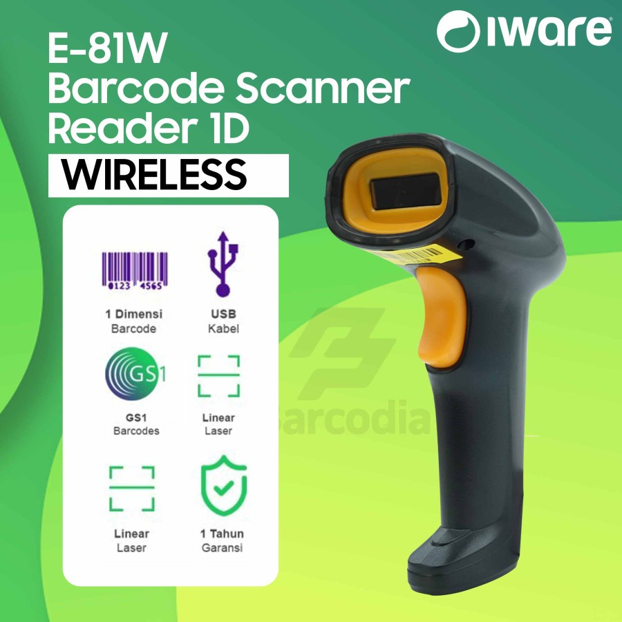 BARCODE SCANNER IWARE 1D 2D USB BLUETOOTH WIRELESS HIGH SENSITIF