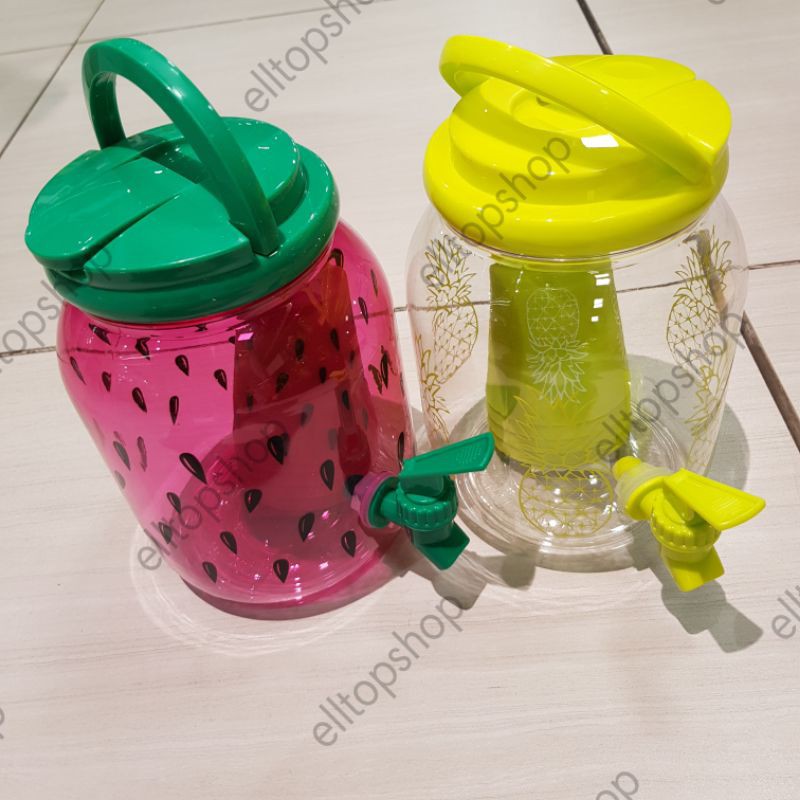 DISPENSER AIR DENGAN HANDLE + KRAN FREE GELAS UNIK CANTIK MEWAH BOTOL KRAN GALON