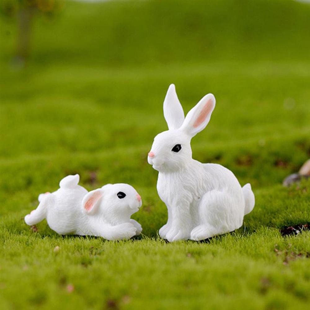 Quinton Patung Kelinci Bunny DIY Kerajinan Dekorasi Rumah Ornamen Peri Perlengkapan Taman