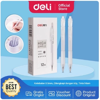 

Deli Gel Pen Pulpen Gel Retractable Tinta Hitam 0.5mm A057B-01