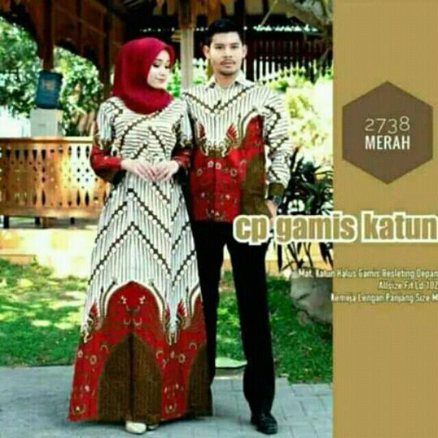 Batik Couple Keluarga Sania Ruffle Ori Ndoro Jowi Dnt Seno Merah Putih
