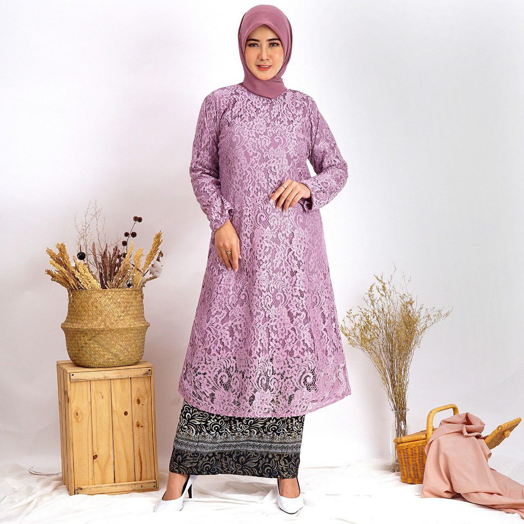 (DIJAMIN REALPICT) Tunik Brukat Corneli Gliter  ! TUNIK SIZE S  M L XL XXL XXXL JUMBO !! TUNIK PREMIUM LACE FARAH ANDIRA AMELIA LUCIA!!!-4