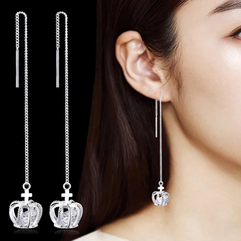 1 Pasang Anting Kait Gantung Tassel S925 Pendan Angsa/Snowflake Hias Mutiara Imitasi Gaya Korea