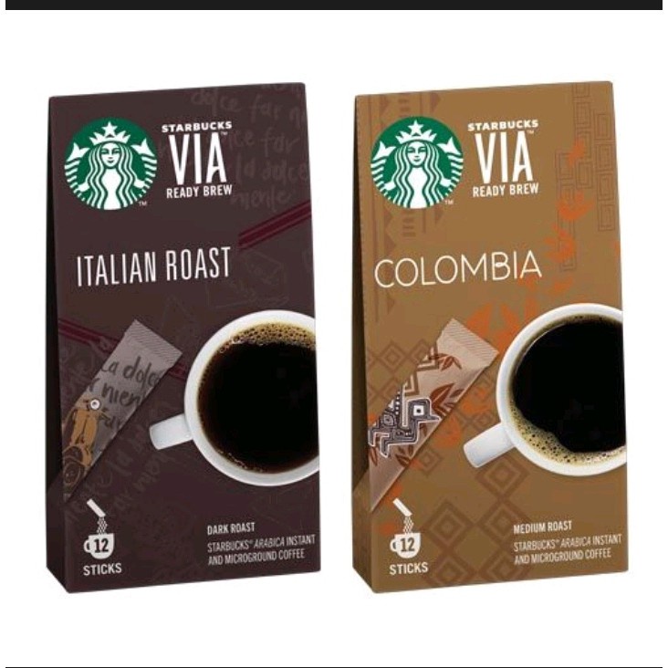 

READY CIKARANG 02 NOV 2024 - ORIGINAL STARBUCKS VIA INSTANT COFFEE (BLACK COFFEE) 12 STICKS ITALIAN ROAST COLOMBIA BEST SELLER