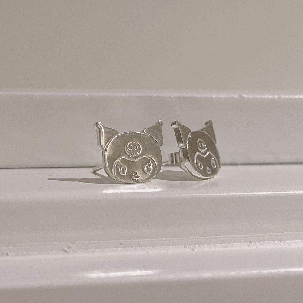 Nickolas1 Anting Tusuk Silver Wanita Desain Kuromi Kawaii Lucu Gaya Jepang Untuk Hadiah