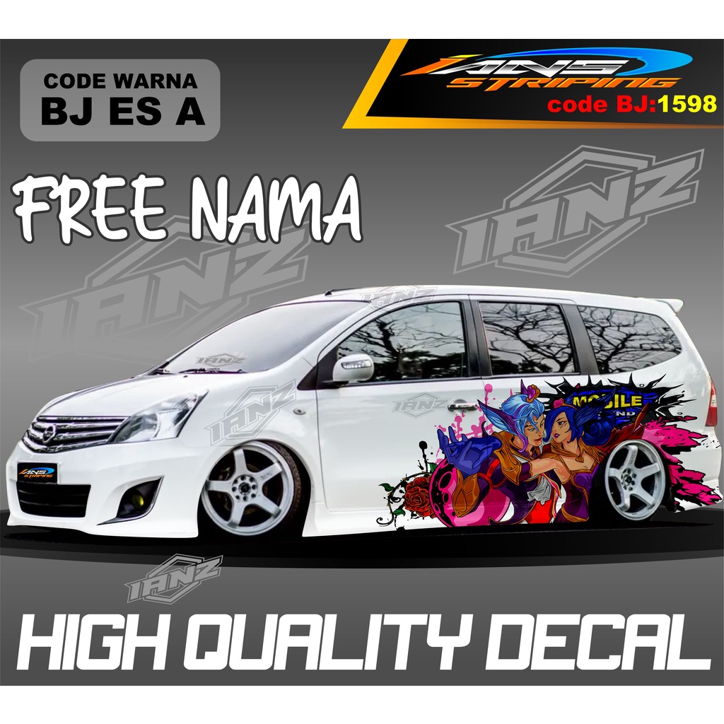 STICKER DECAL  MOBIL GRAND LIVINA MOTIF MOBILE LEGEND / STIKER MOBIL TERIOS XPANDER NEW DESAIN / VARIASI STIKER MOBIL AVANZA XENIA