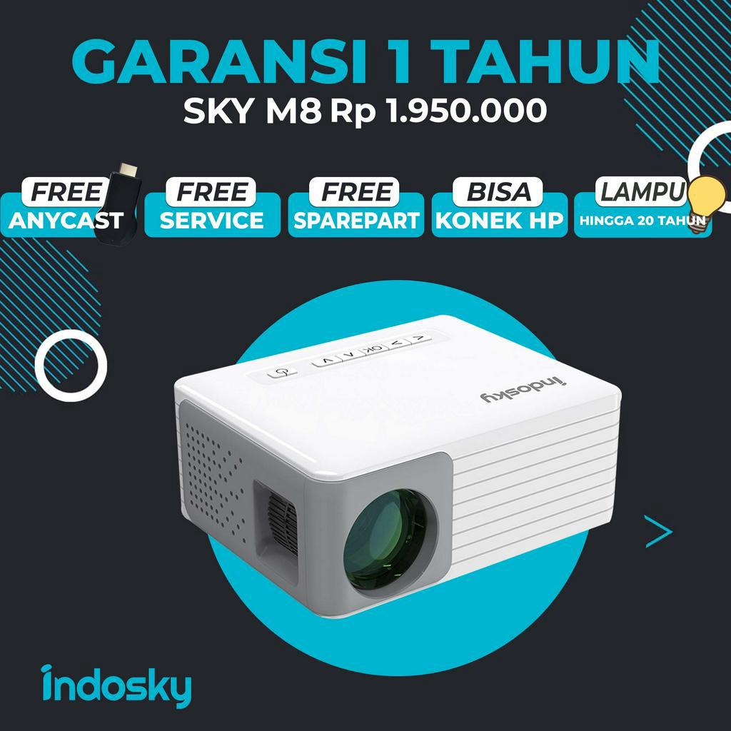 GARANSI 1 TAHUN Proyektor SKY M8 Original Full HD | INDOSKY M8 WiFi | Proyektor Mini Original | Projector Original | Proyektor Mini | Proyektor HD | Proyektor Portable | Proyektor Garansi 1 Tahun | Pusat Proyektor Indonesia