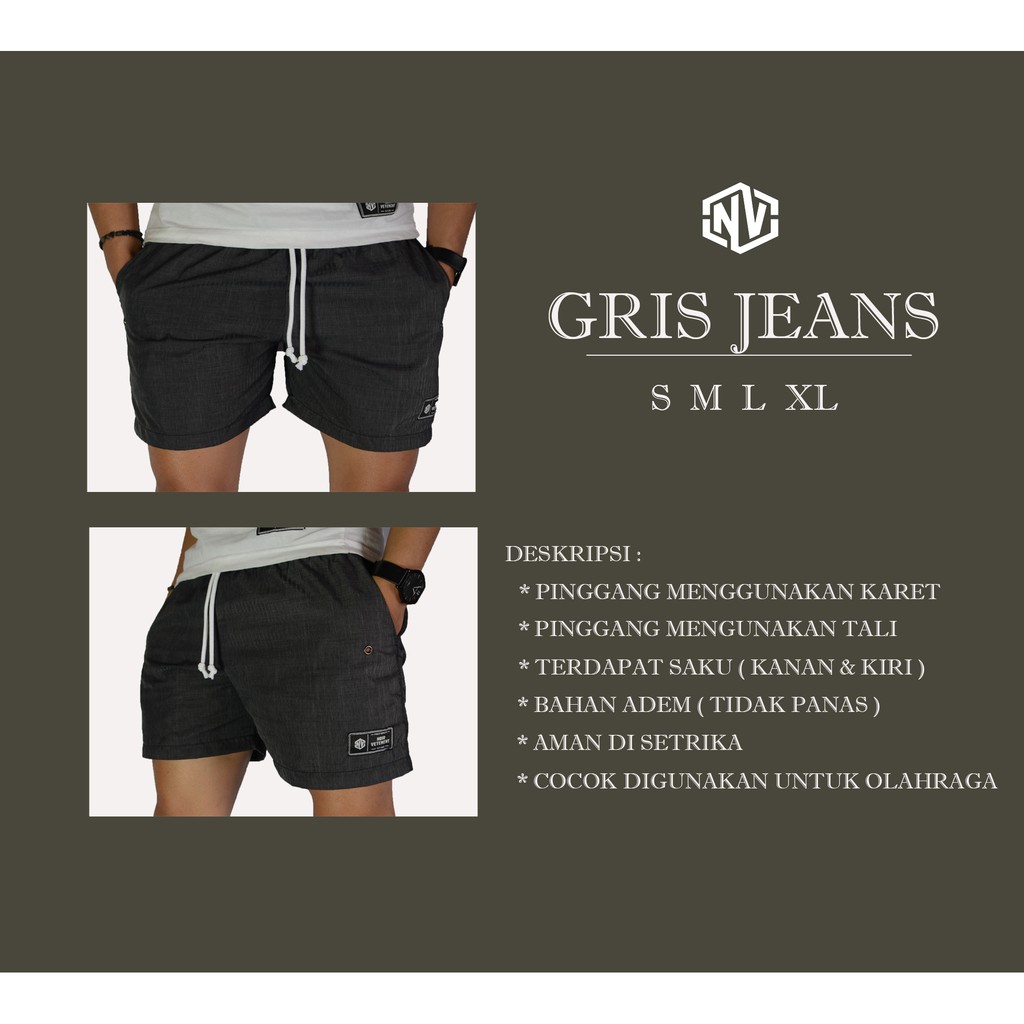 GRIS JEANS Celana Pendek NOIR VETEMENTS