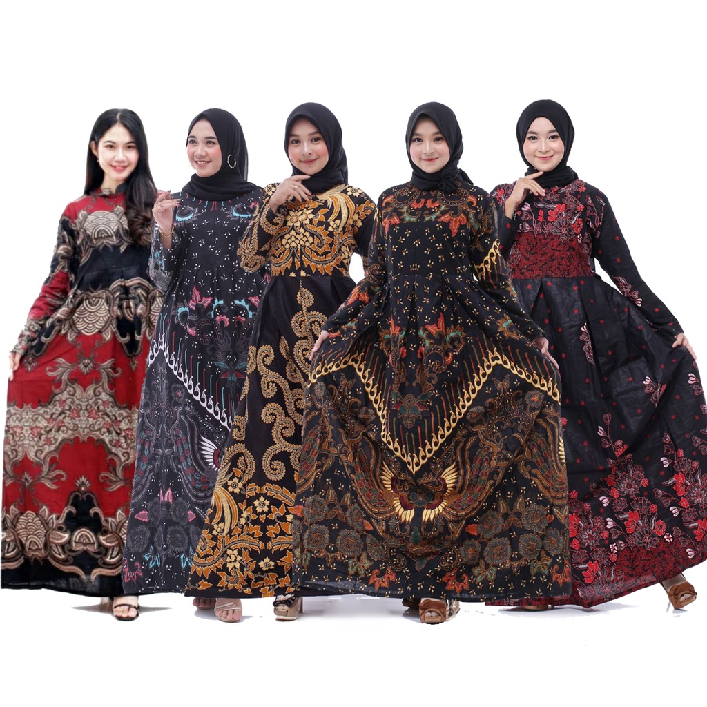 Gamis batik wanita busui jumbo / gamis batik terbaru