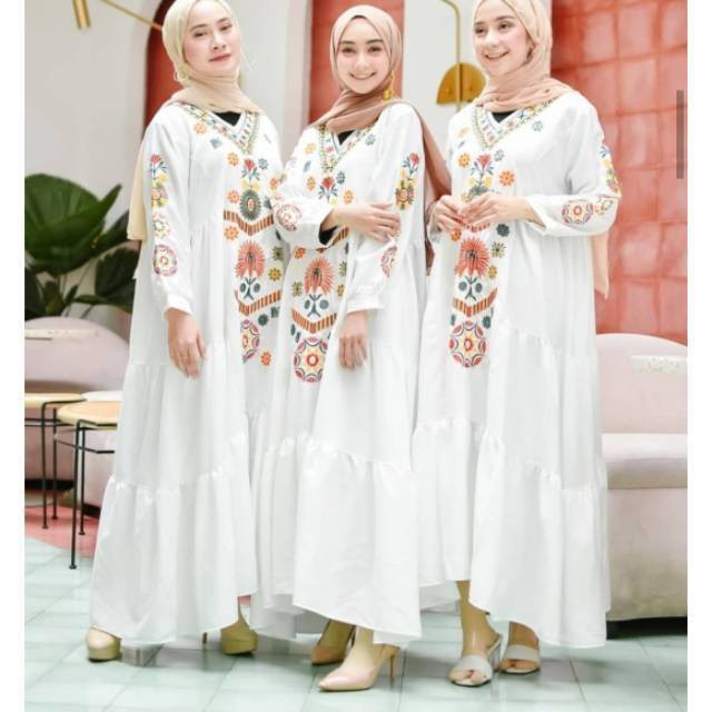 FITRI MAXY BORDIR- RAMADHANI DRESS- GAMIS LEBARAN - GAMIS FITRI