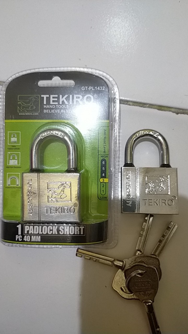 Tekiro 40mm Gembok Leher Pendek 40mm Padlock Short Type Original