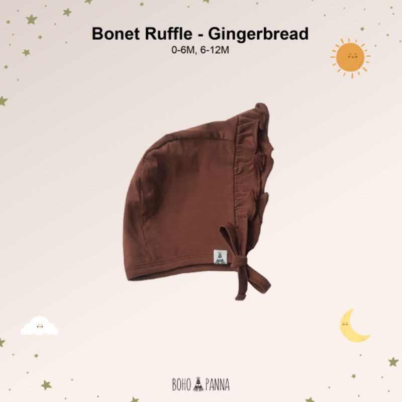 BONET RUFFLE TOPI ANAK BAYI BOHO BABY SURABAYABABY-Gingerbread