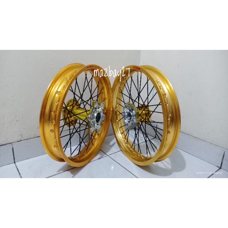 Sepaket Velg Supermoto CRF 150 L Plus Cakram Depan Belakang