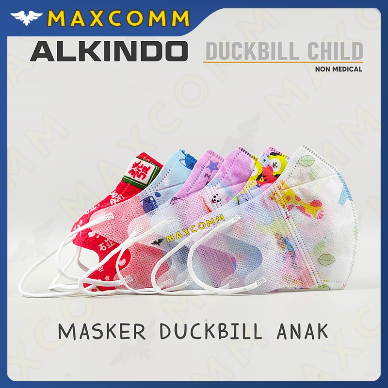 Masker Alkindo Duckbill Anak Motif 3ply isi 25 Duck Bill Masker Sekali Pakai 3 Ply Non Medis