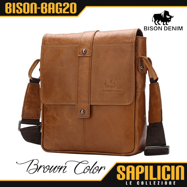 Bison Denim Premium Vintage Messenger Bag Tas Selempang (BISON-BAG20)