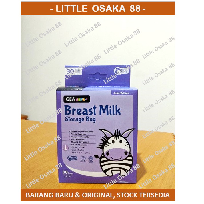 Kantong ASI Breast Milk Storage Bag GEA BABY 120 ml isi 30 Kantong.