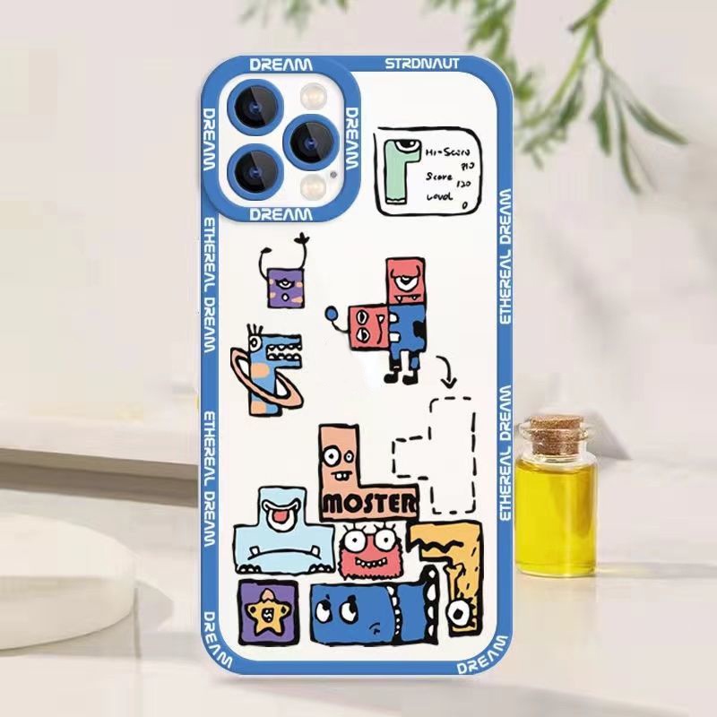 Soft Case TPU Transparan Motif Little Monster Untuk Iphone 13 Pro Max / 12 / 11 / XS / XR / X / 8 / 7 / 6 Plus / SE 2020