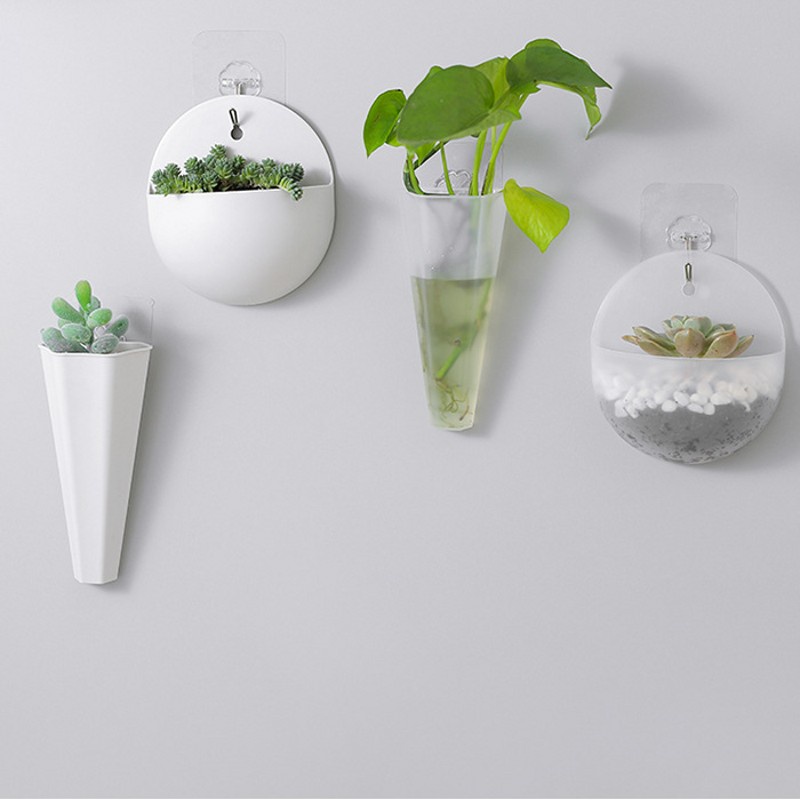 [Hanging Plastic Bottle Vase] [Small Wall-mounted Decorative Succulent Plant Flower Vase for Living Room, Home, Office, Centerpiece, Table Desktop and Wedding Decor]