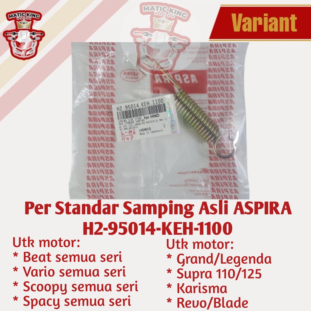 Per standar samping tengah 2 Beat Vario Grand Supra Karisma 110 125 150 Asli ASPIRA H2-95014-KEH-1100
