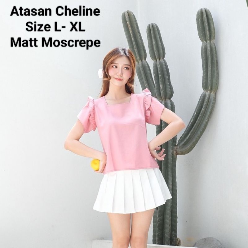 Atasan Kemeja Wanita Casual Terbaru Import Atasan Cheline Lengan Pendek Ukuran Jumbo Model kekinian Matt Moscrepe Good Quality