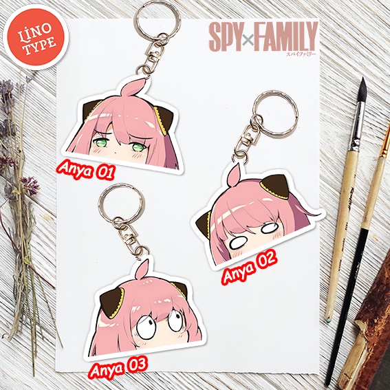 Gantungan Kunci Karakter Anya Forger, Ganci Anime Spy x Family, Ganci Karakter Bisa Custom Desain