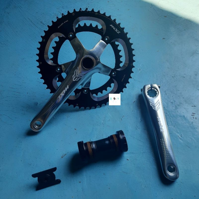 CRANK SET / GIR SET MXL DOUBLE HOLLOWTECH 2 53/39 UNTUK SEPEDA LIPAT MINION PROMO