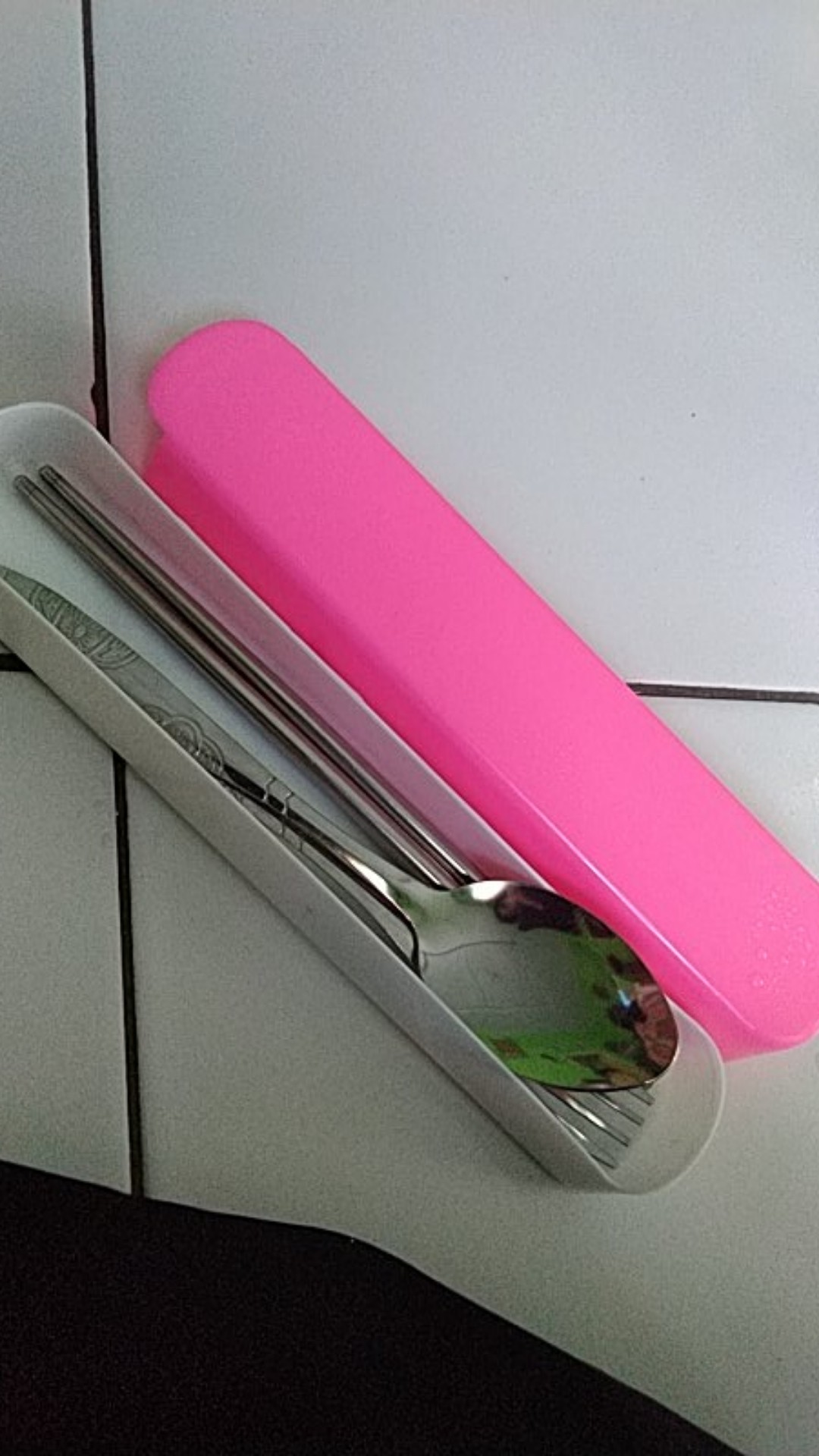 Set Alat Makan Stainless Portable / Sendok Garpu Sumpit Travelling
