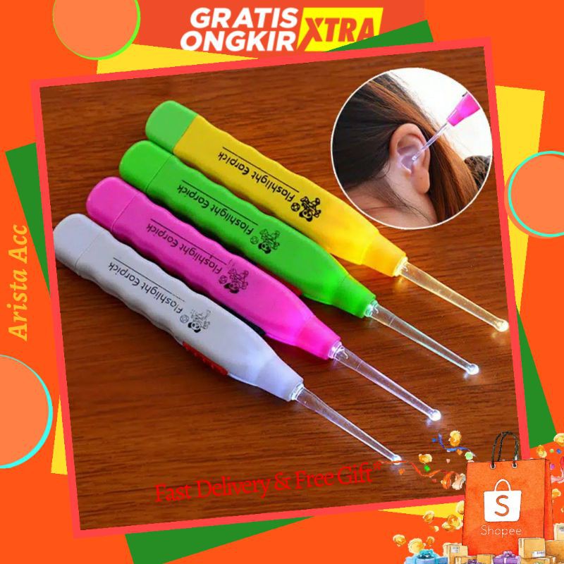Korek Kuping Earpick Pembersih Telinga Dengan Lampu Flashlight Murah