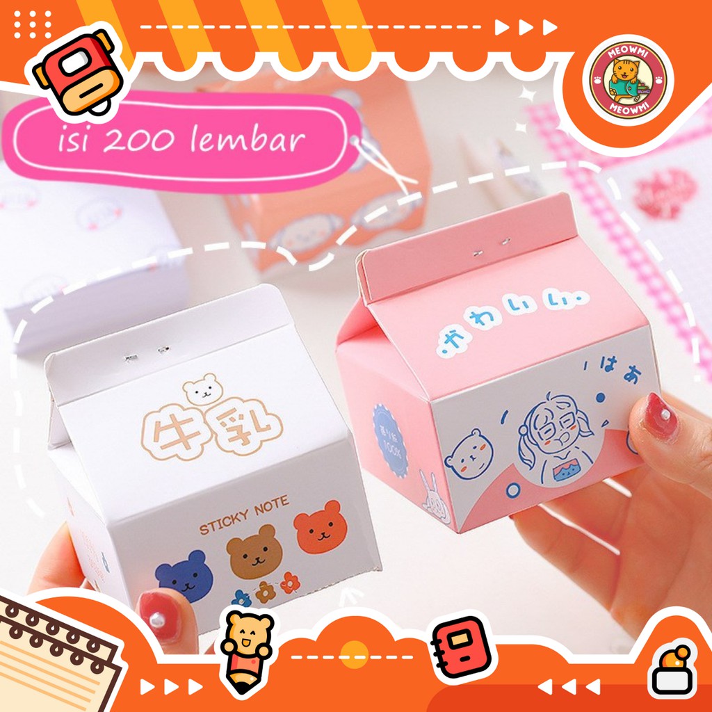 

Sticky Notes Kemasan Susu Isi 200 Lembar Memo Notes Karakter MB0098
