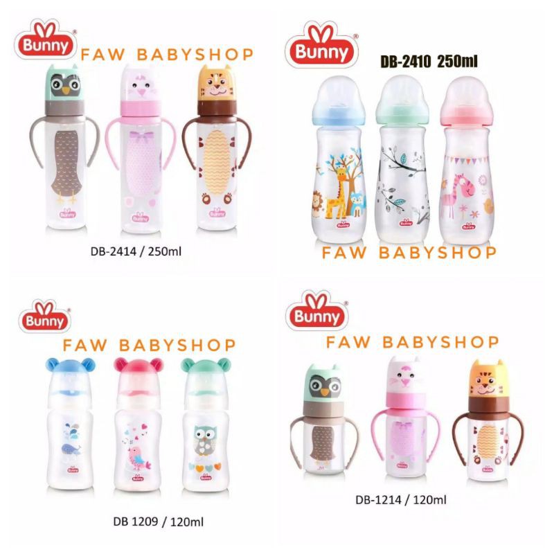 Faw Babyshop LUSTY BUNNY BOTOL SUSU BAYI SNI PP BPA FREE 60ml/125ml/250ml