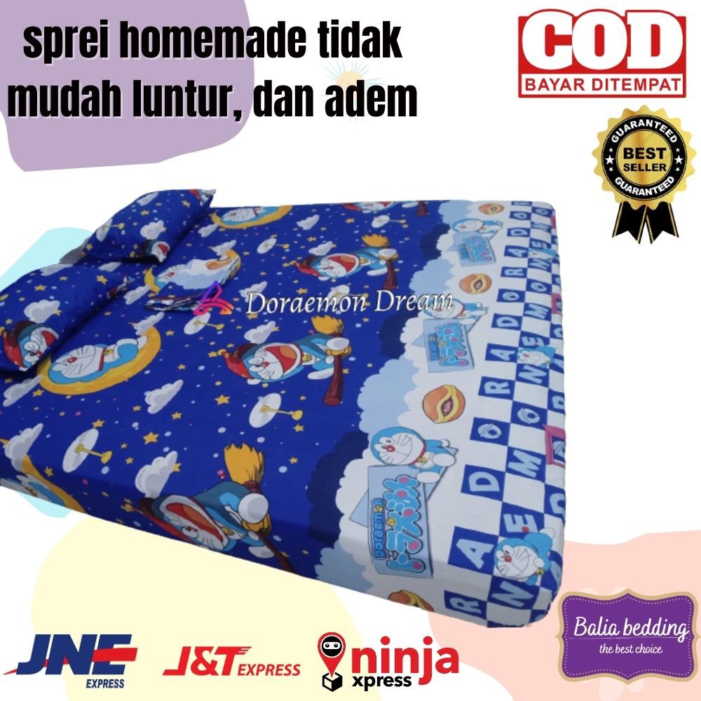 [COD] sprei doraemon 160x200 180x200 seprei karakter anak